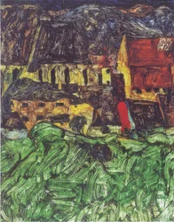 Krajina Krumlova (kostel sv. Víta s domy)